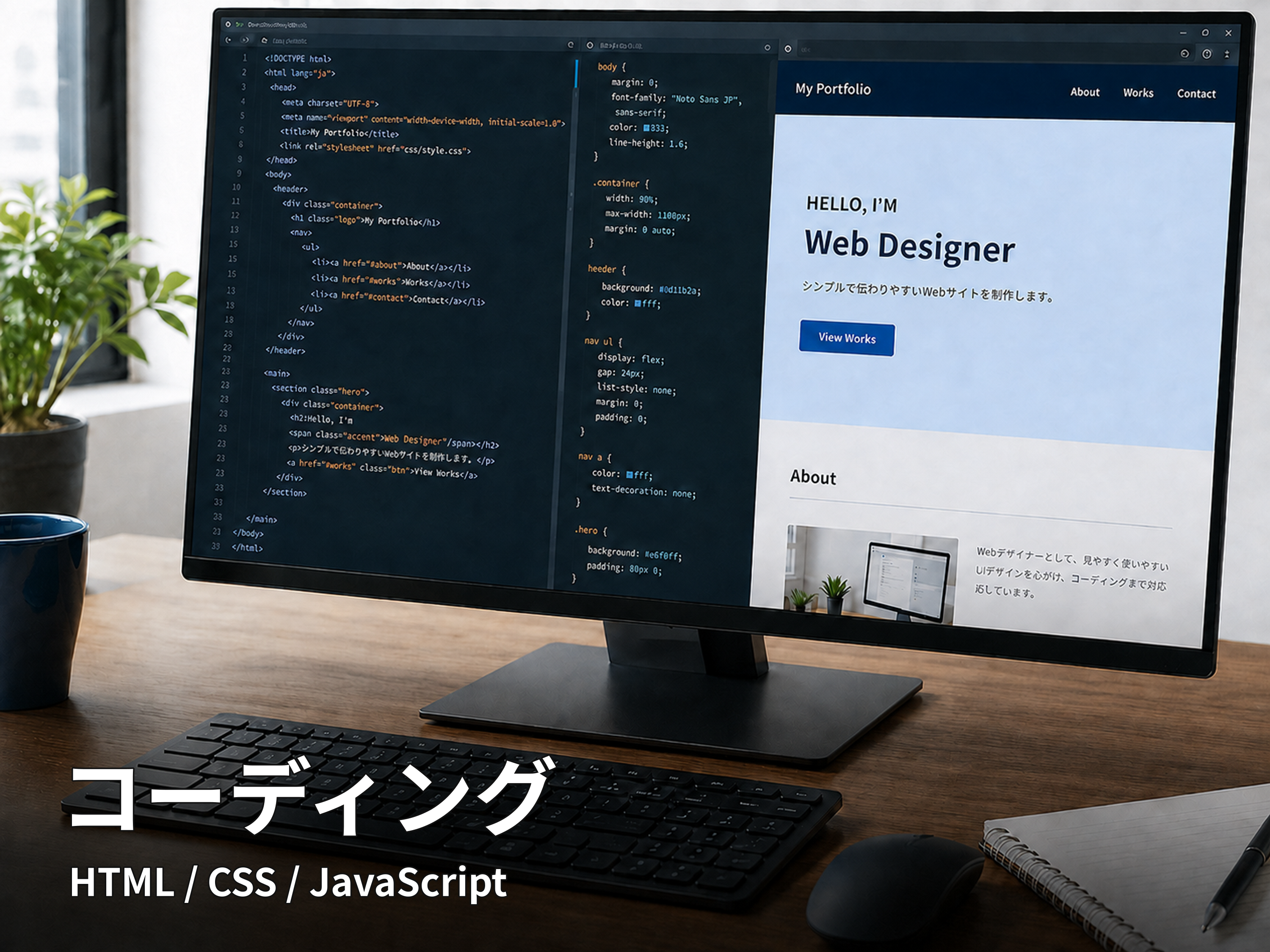 コーディング：HTML / CSS / JavaScript